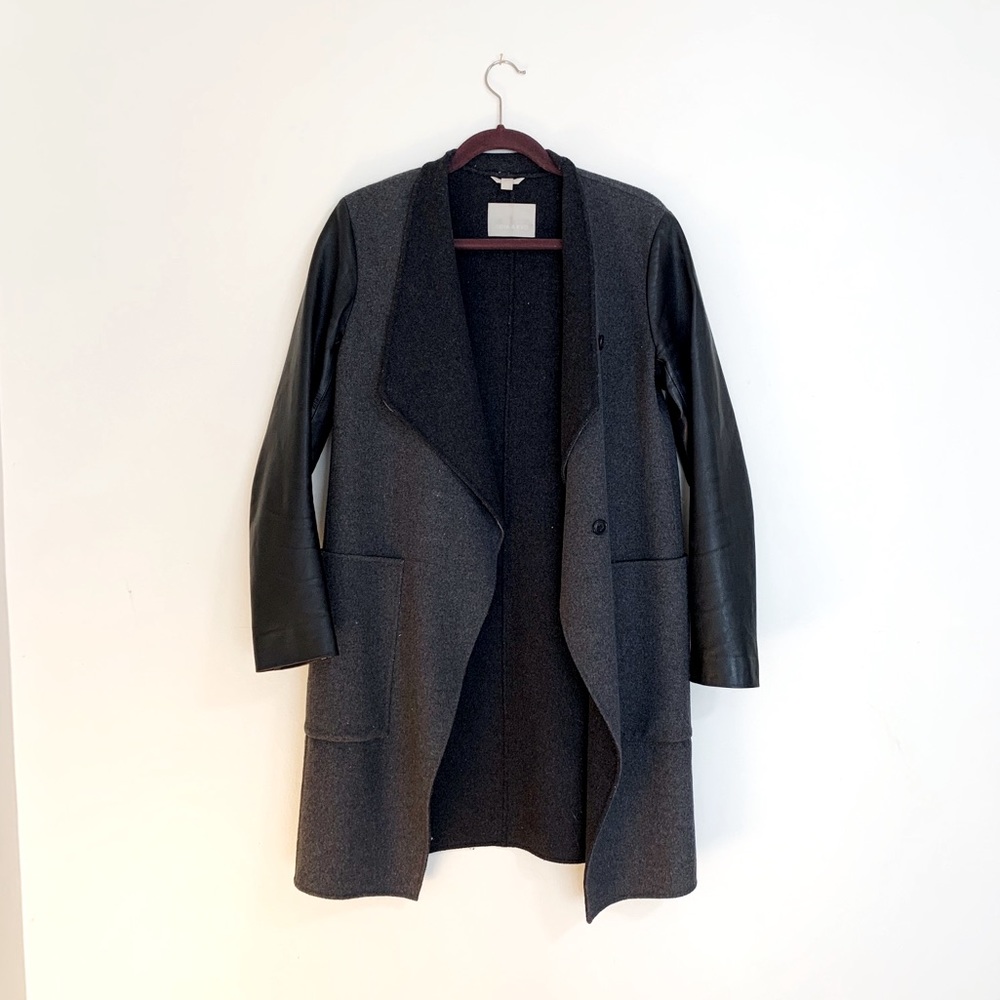 Luxury Leather Sleeve Jacket